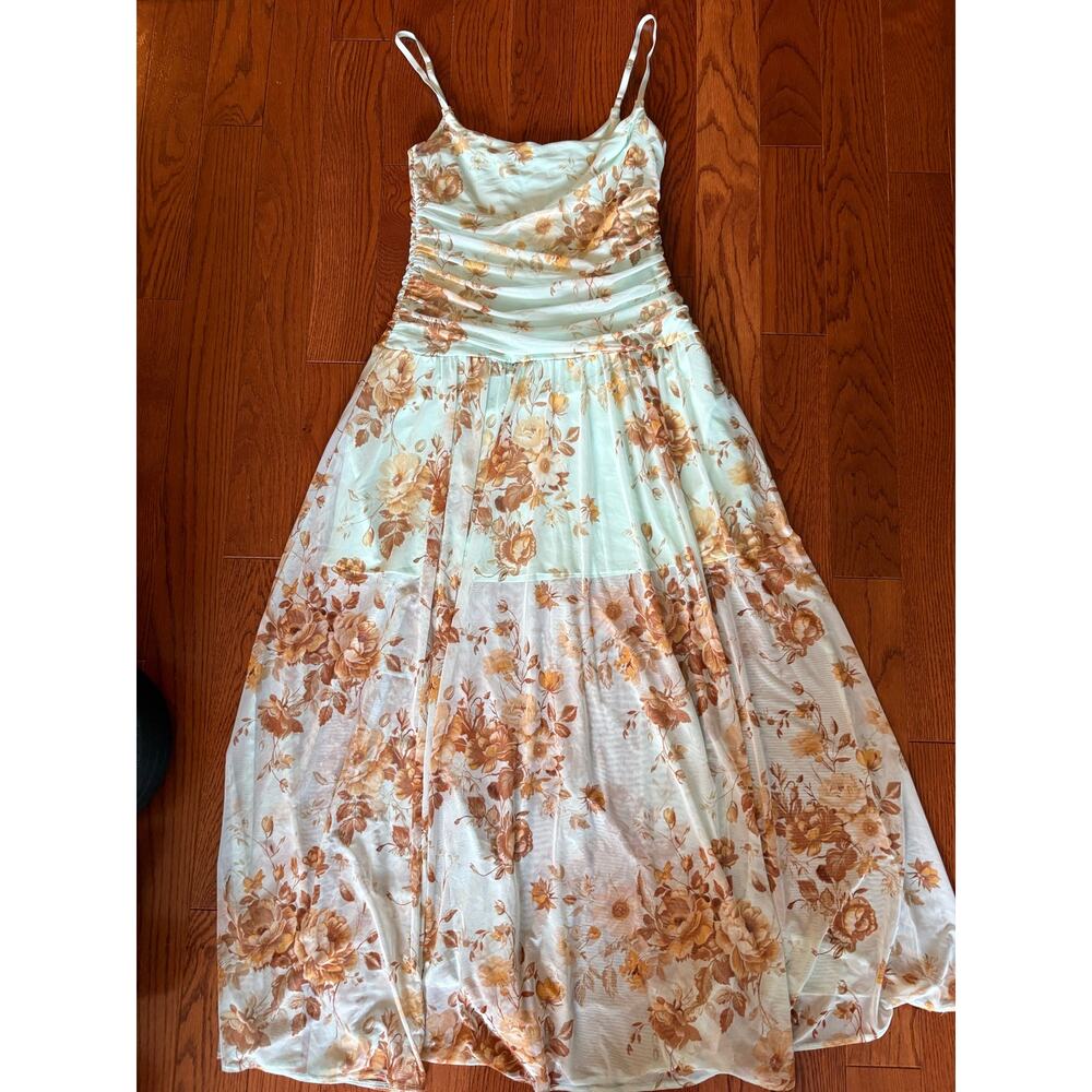 ABERCROMBIE & FITCH Bra-free Flowy Sheer Maxi Dress Medium - Picture 4 of 8